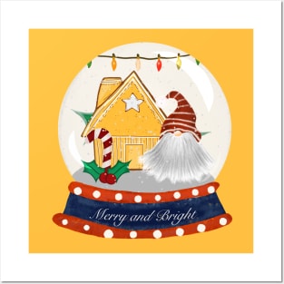 Santa Christmas Snow Globe Posters and Art